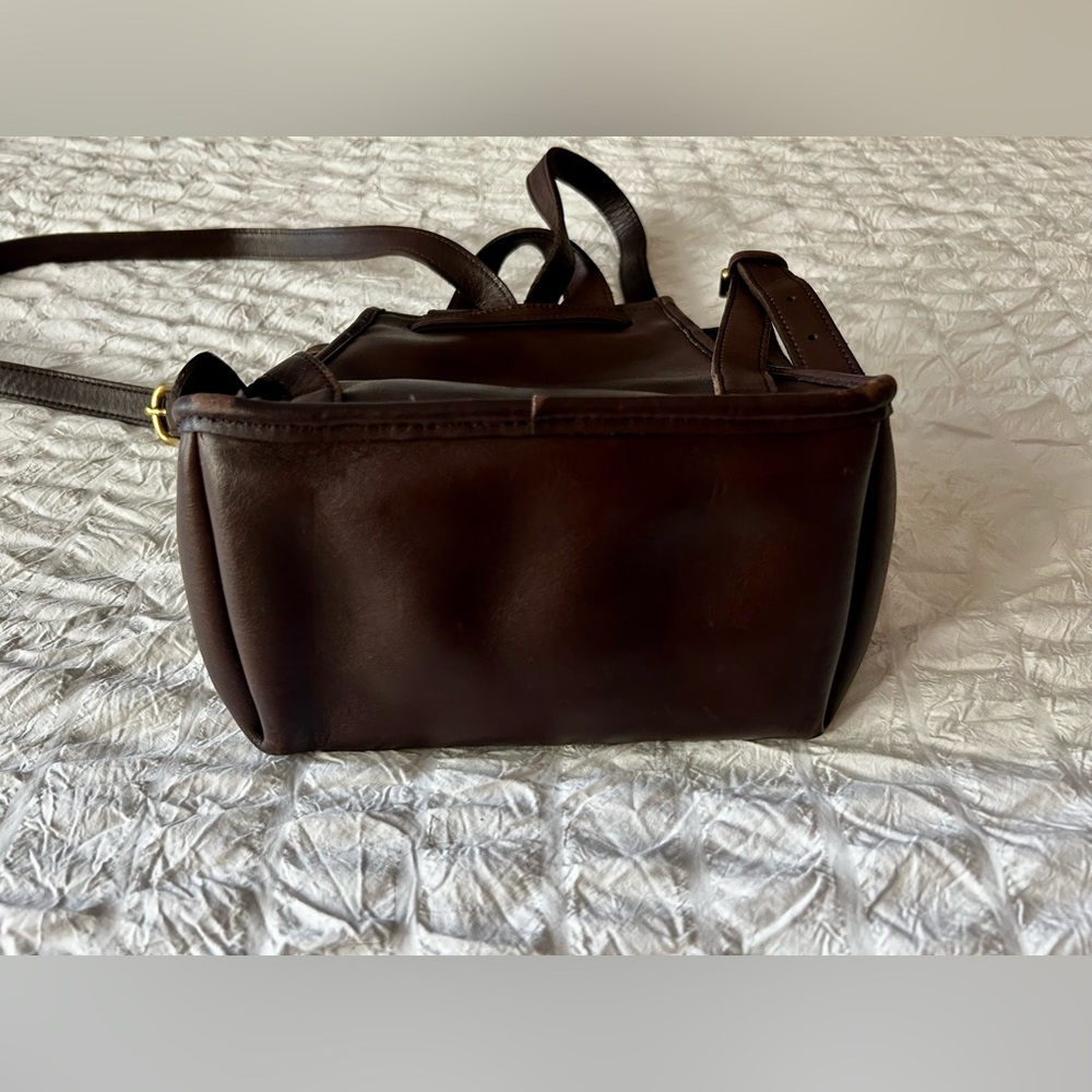 Coach Authentic 100% Leather Drawstring Backpack … - image 3